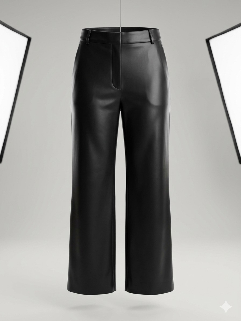 535 INC x Jeannie Mai Black Faux Leather Wide Leg Pants Size 14